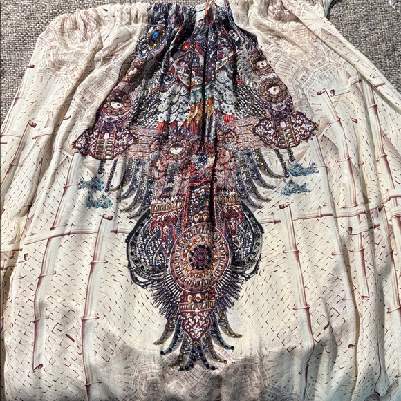 Camilla Drawstring Silk Maxi Dress OS VGUC - Picture 3 of 8